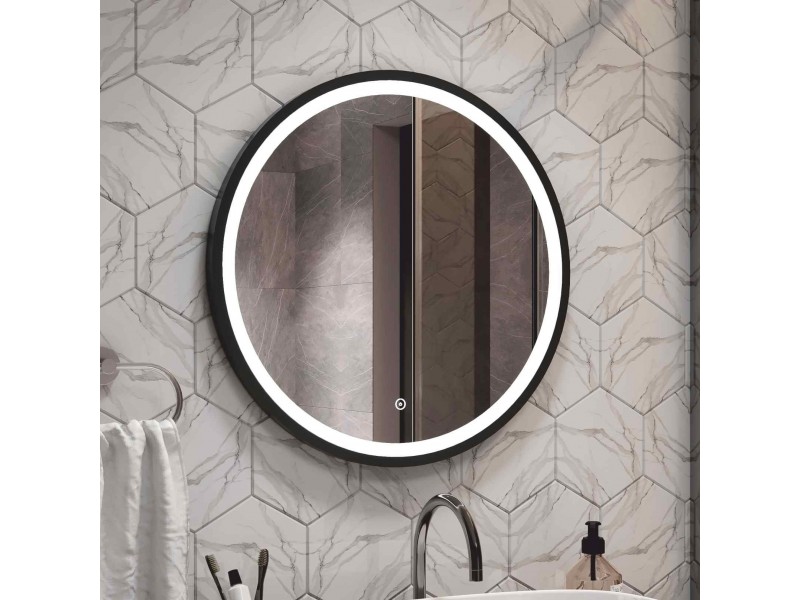 Овальное  Зеркало для ванной комнаты Style Black LED 